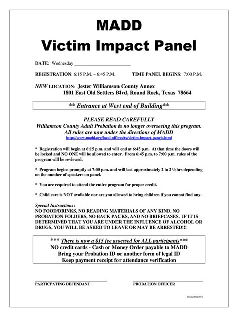 December and questions and answers will be posted to. . Texas victim impact panel quiz answers